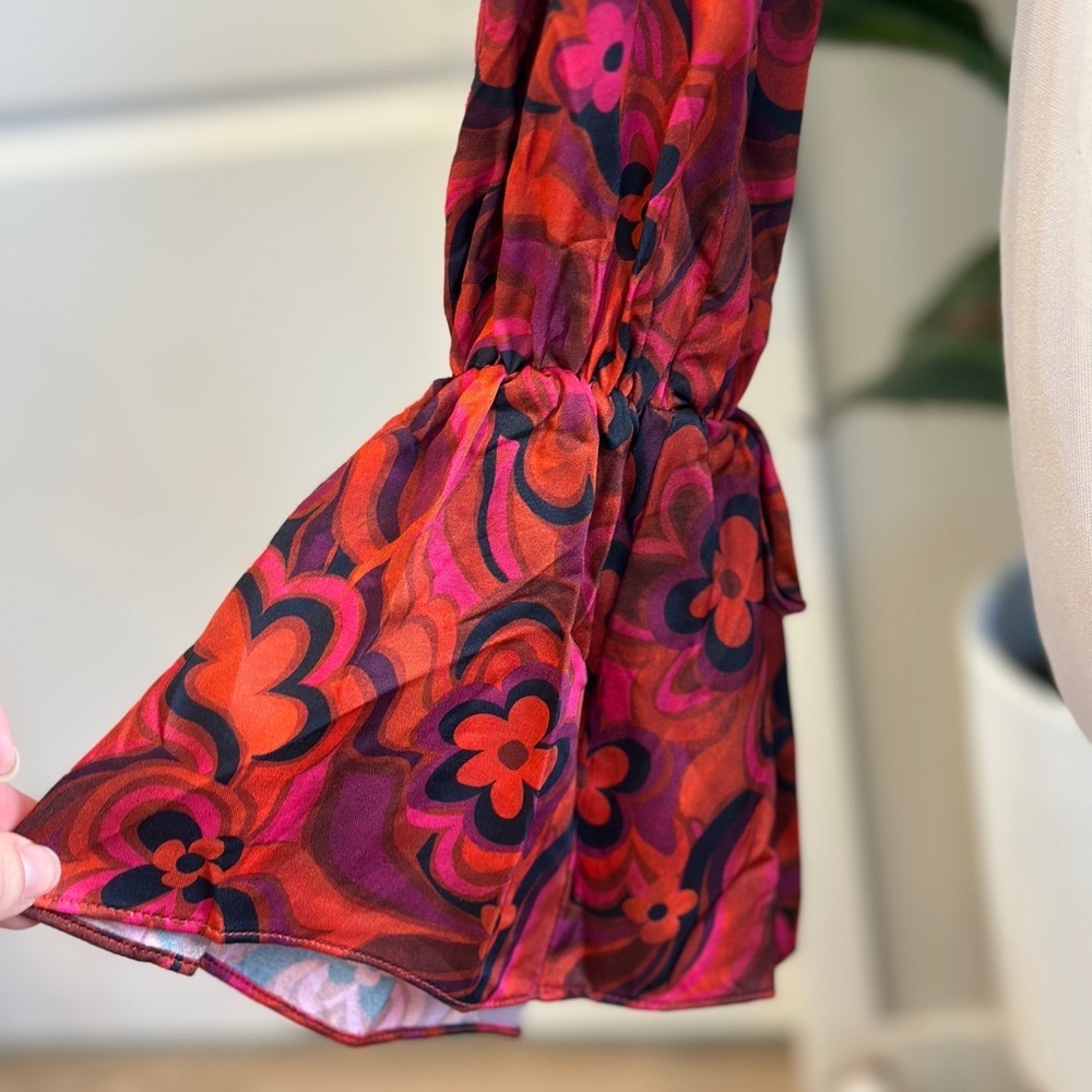 NWT For Love And Lemons Davina Tie Front Blouse - Picture 7 of 12